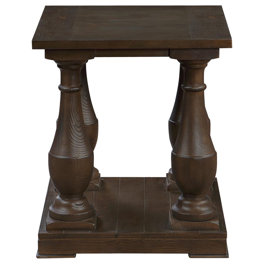 (image for) Walden Rectangular Wood Side End Table Coffee Brown