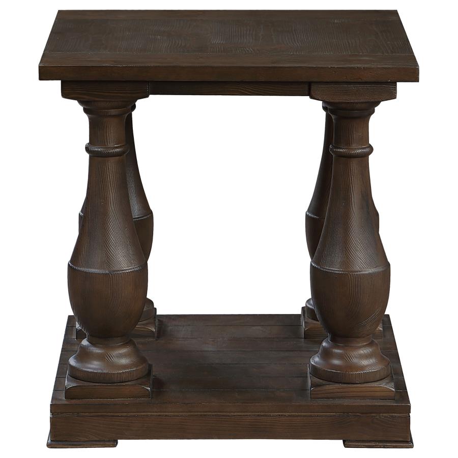 (image for) Walden Rectangular Wood Side End Table Coffee Brown