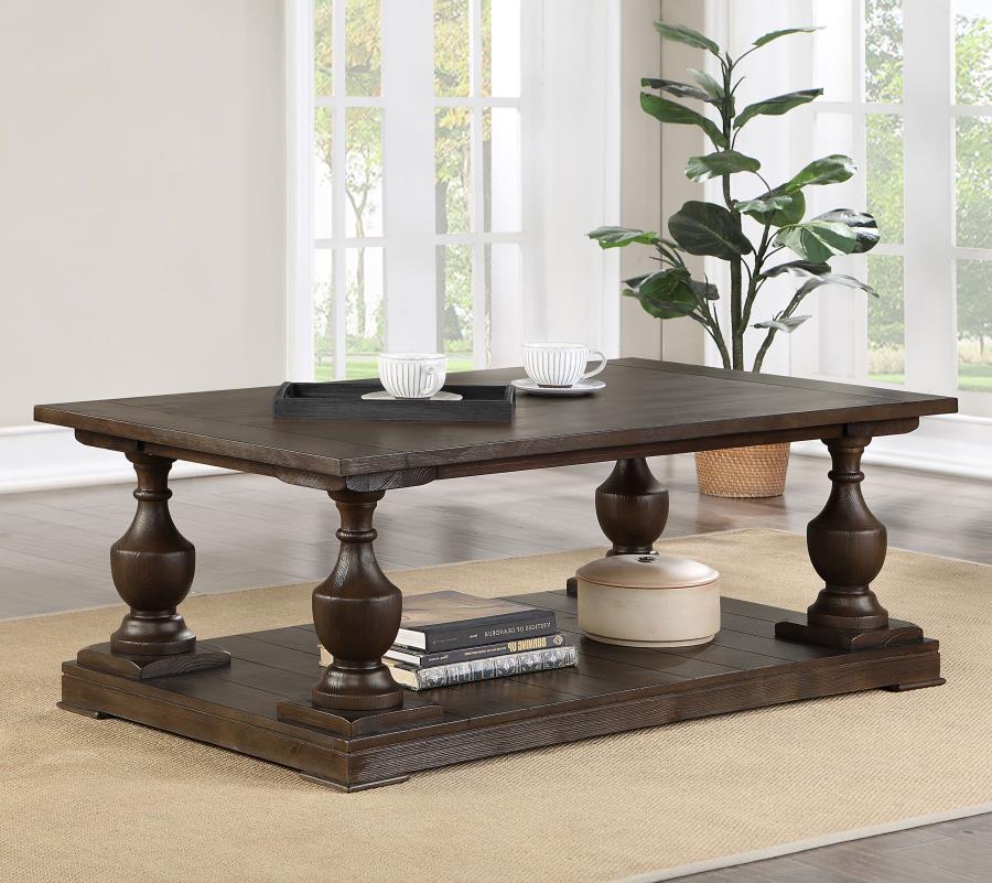 (image for) Walden Rectangular Wood Coffee Table Coffee Brown