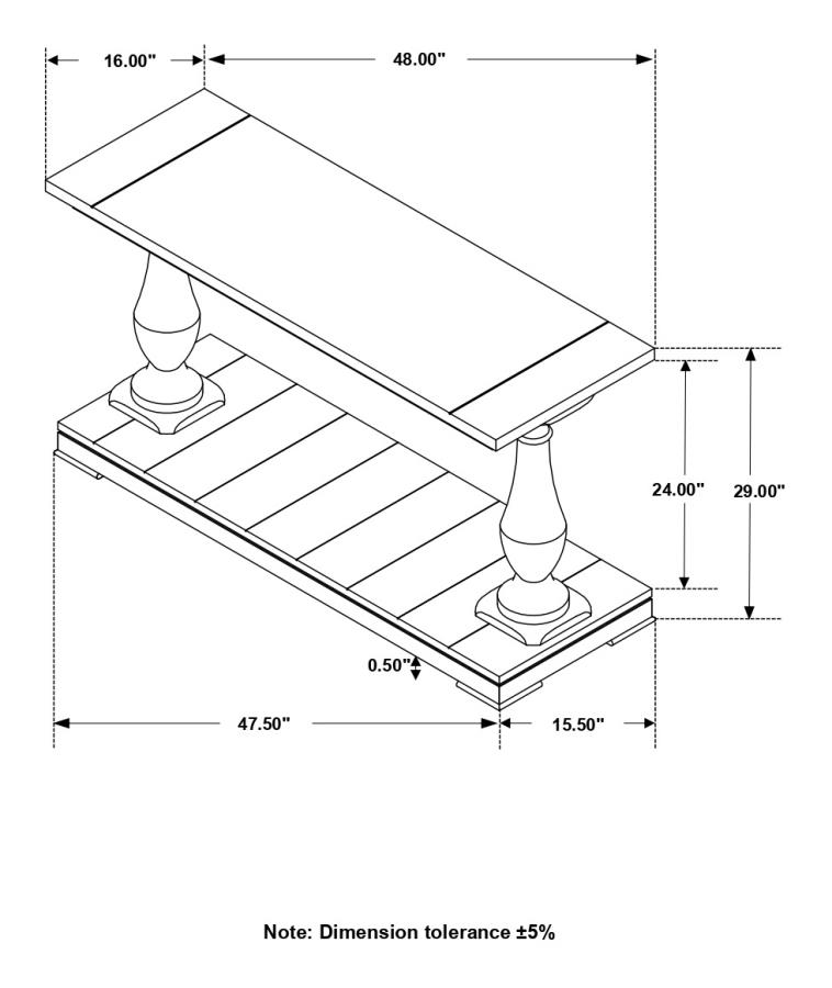 (image for) Walden Rectangular Wood Entryway Console Table Coffee