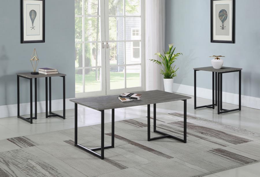 (image for) Nyla 3-piece Engineered Wood Coffee Table Set Weathered Grey