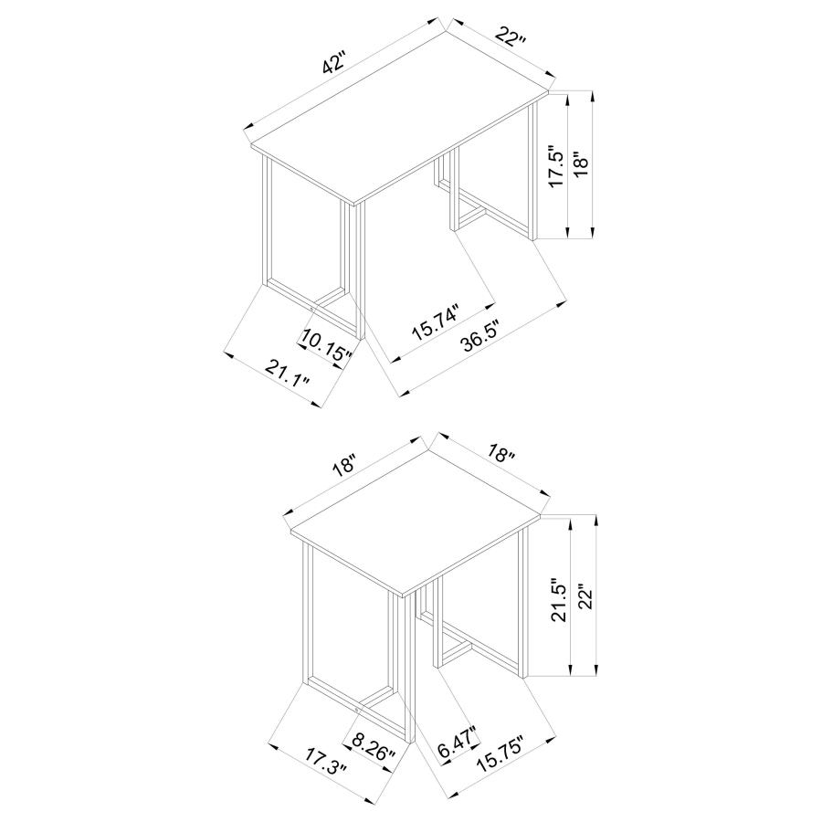 (image for) Nyla 3-piece Engineered Wood Coffee Table Set Weathered Grey