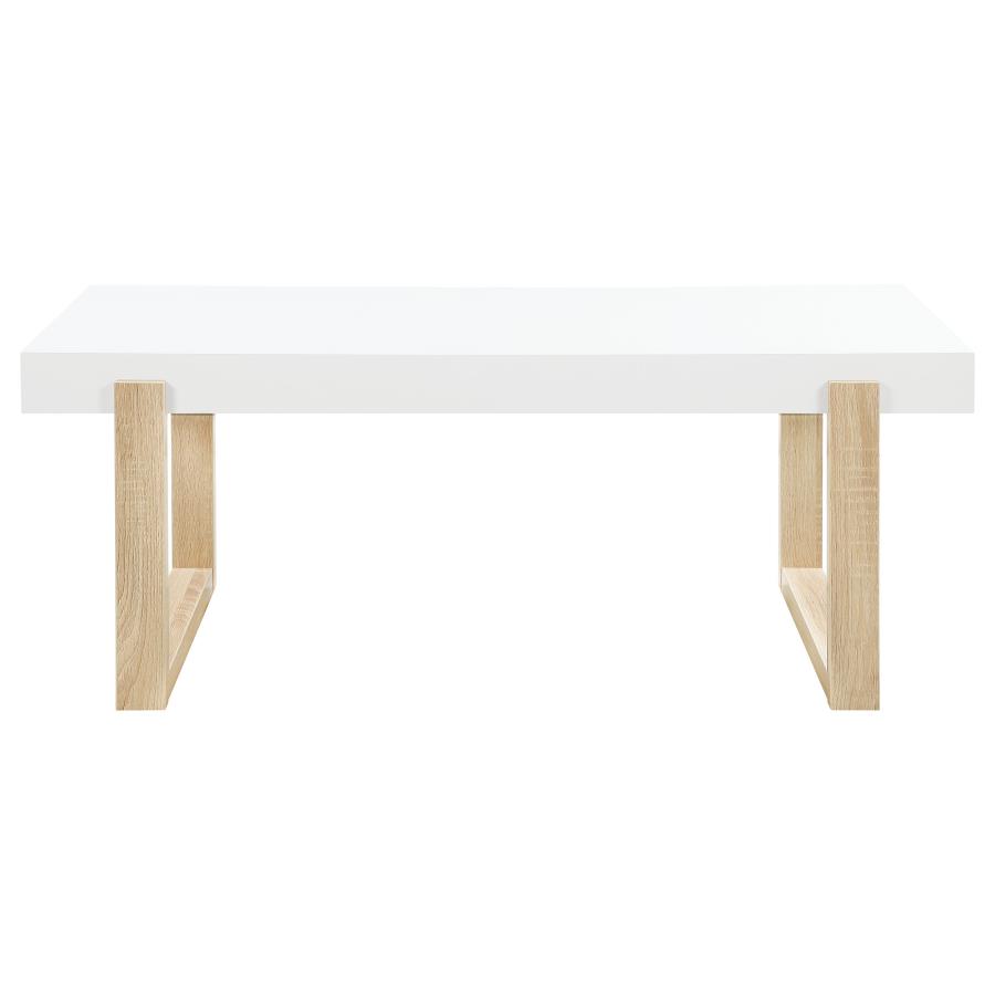 (image for) Pala Rectangular Coffee Table White High Gloss and Natural