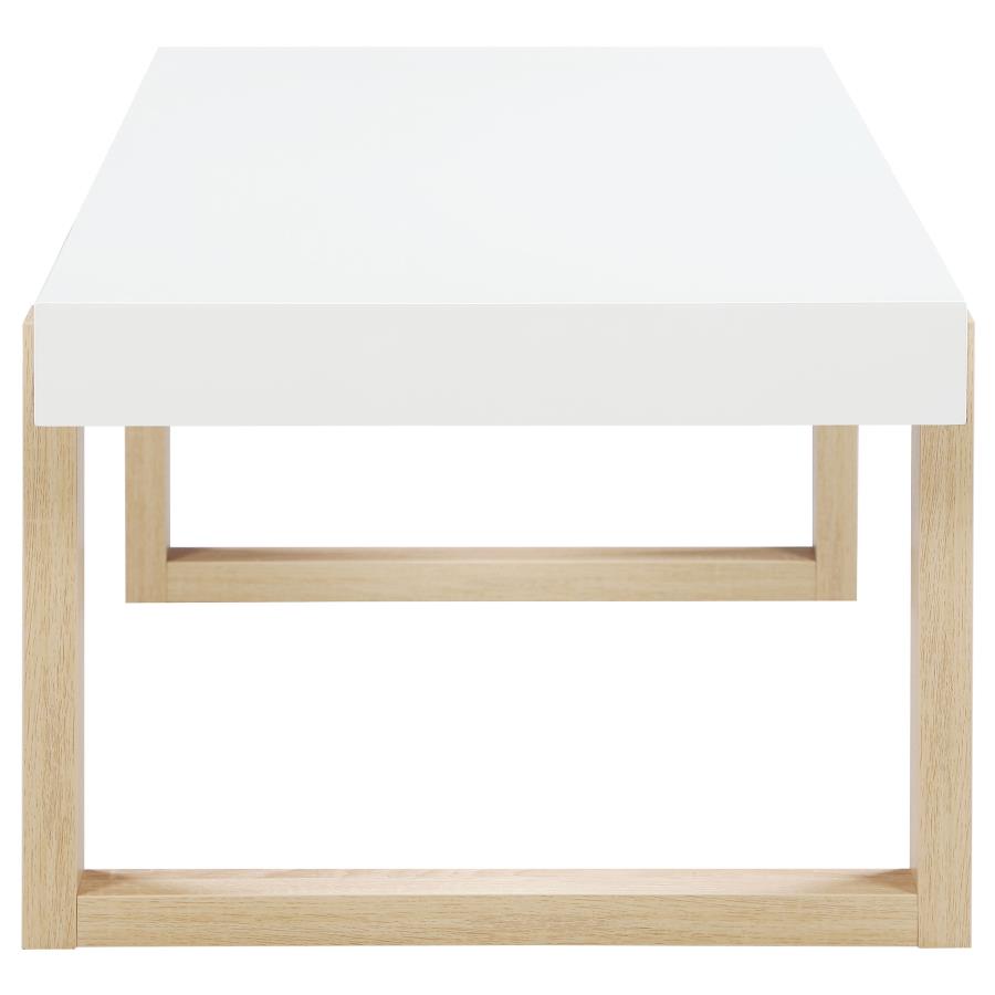 (image for) Pala Rectangular Coffee Table White High Gloss and Natural