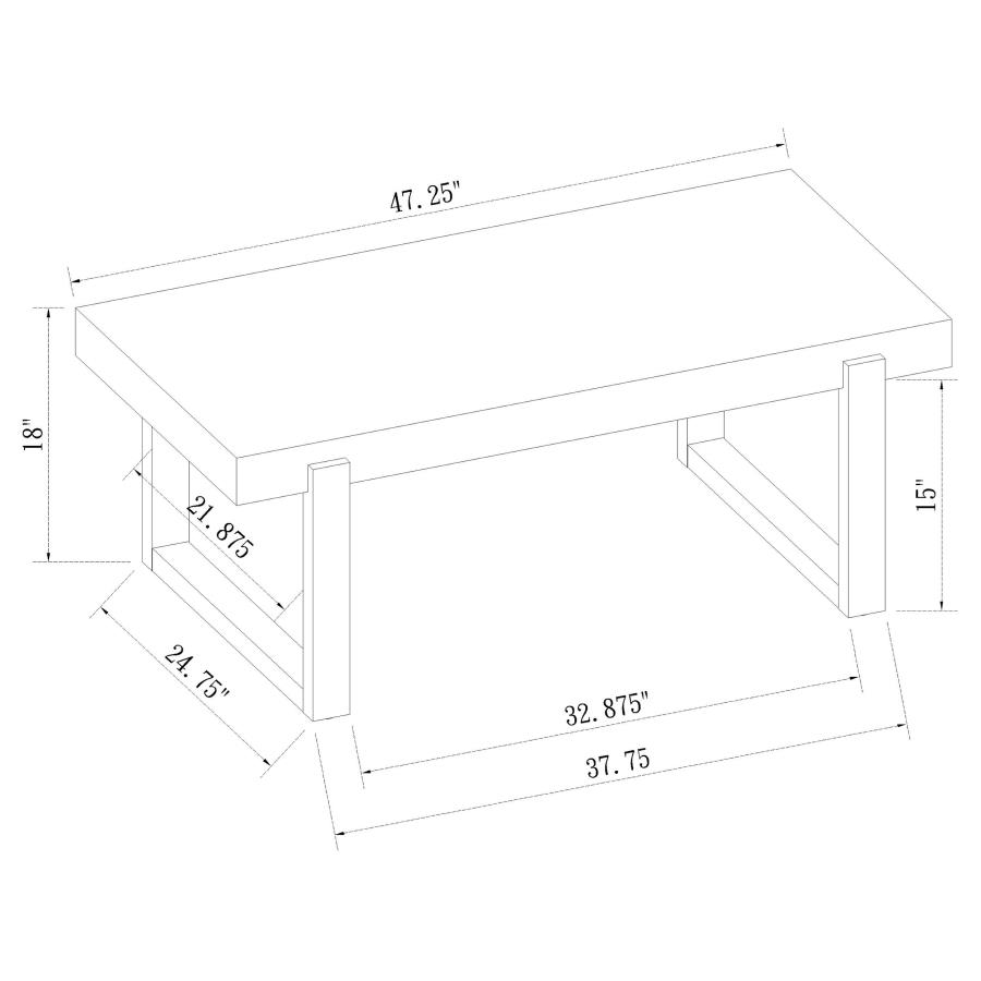 (image for) Pala Rectangular Coffee Table White High Gloss and Natural