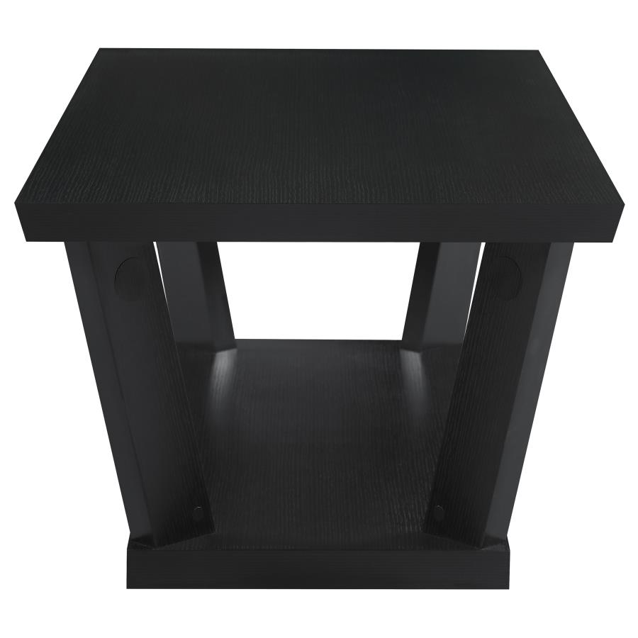 (image for) Aminta 3-piece Coffee and End Table Set Black