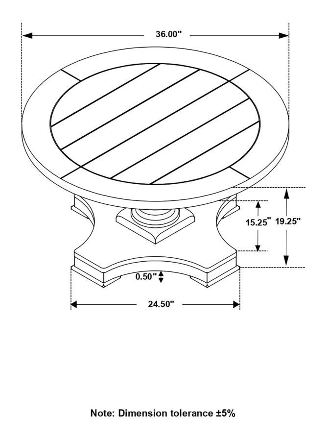 (image for) Morello Round Wood Coffee Table with Pedestal Base Coffee