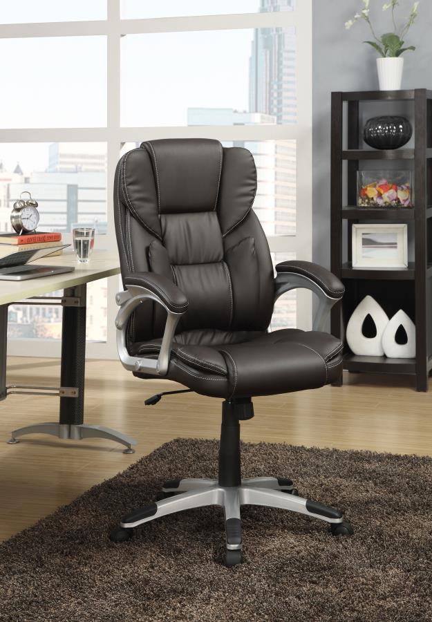 (image for) Kaffir Upholstered Adjustable Office Desk Chair Dark Brown