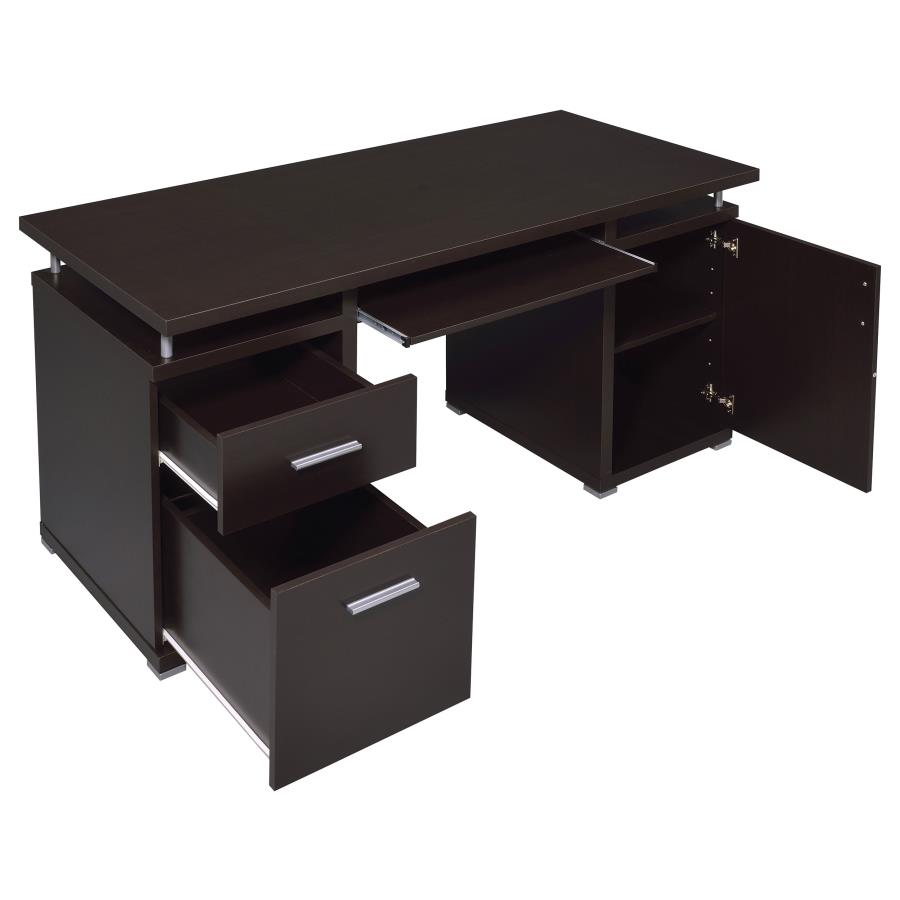 (image for) Tracy 55-inch 2-drawer Office Computer Desk Cappuccino