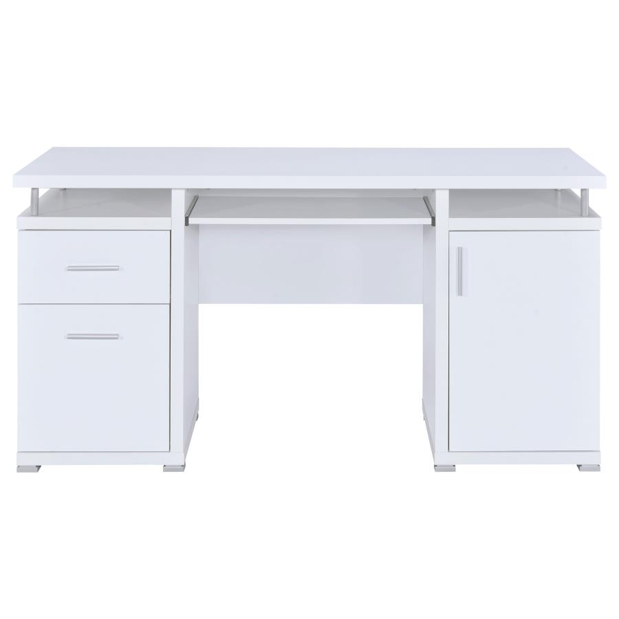 (image for) Tracy 55-inch 2-drawer Office Computer Desk White