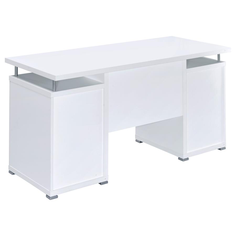 (image for) Tracy 55-inch 2-drawer Office Computer Desk White