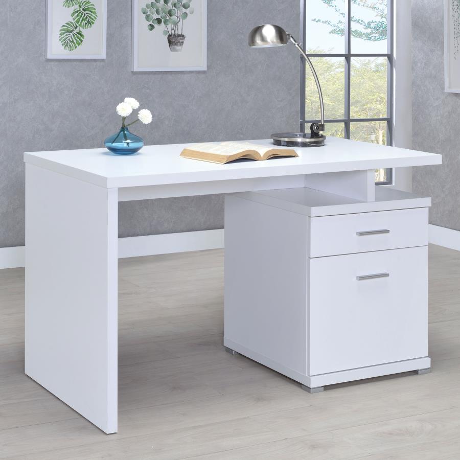 (image for) Irving 47-inch 2-drawer Office Computer Desk White