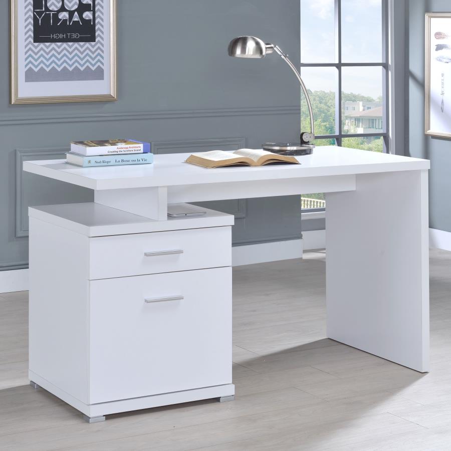 (image for) Irving 47-inch 2-drawer Office Computer Desk White