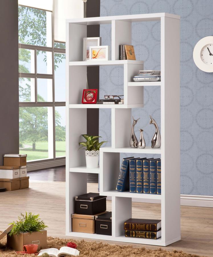 (image for) Theo 71-inch 6-shelf Bookshelf White