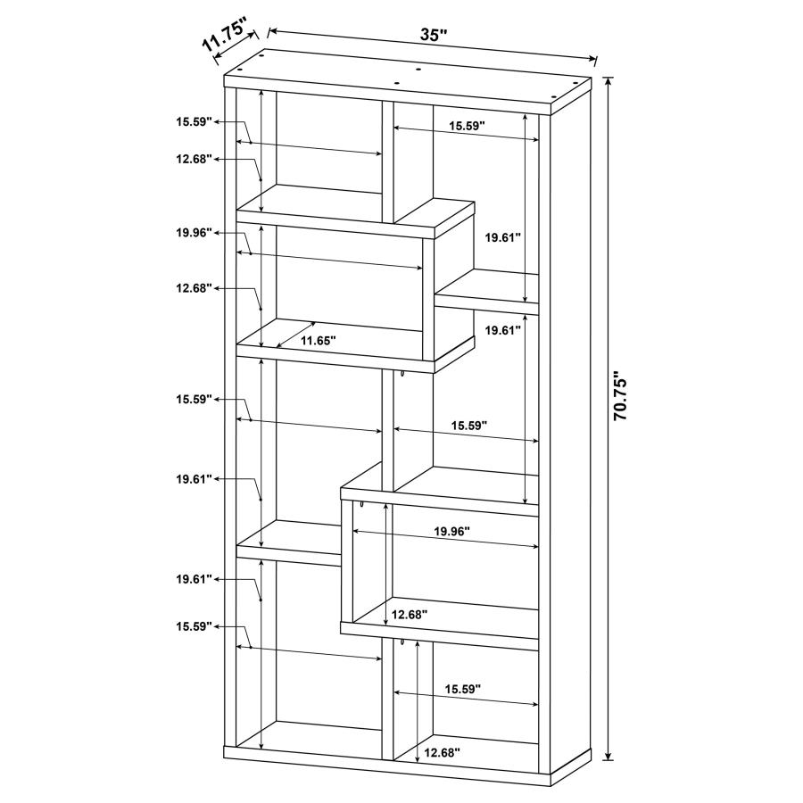 (image for) Theo 71-inch 6-shelf Bookshelf White