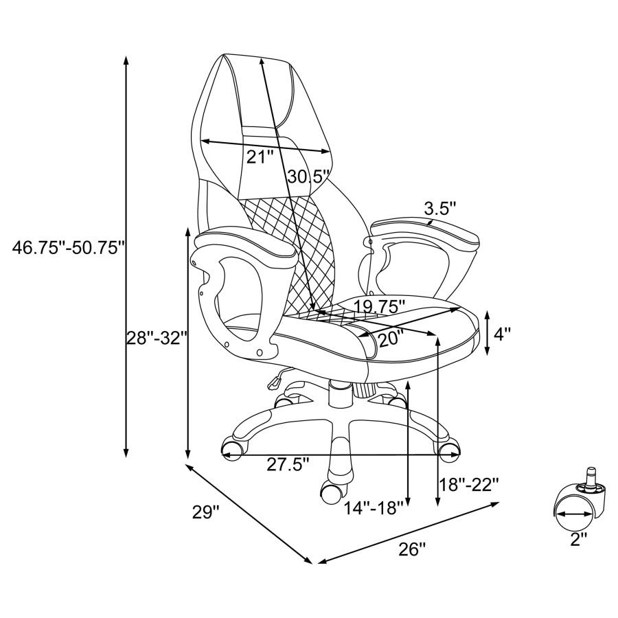 (image for) Bruce Upholstered Adjustable Home Office Desk Chair White