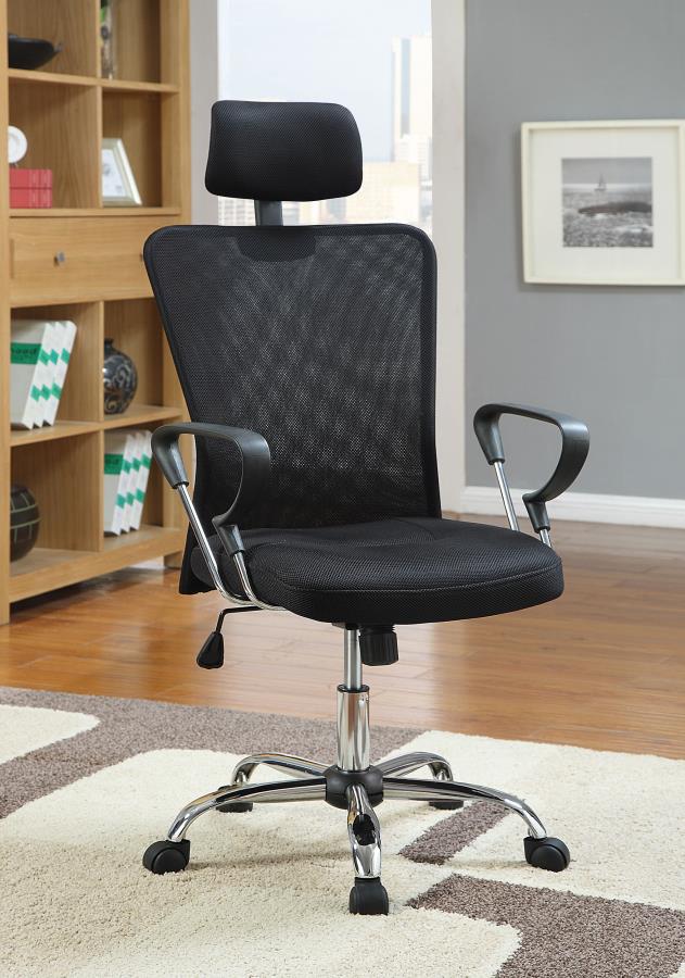 (image for) Stark Upholstered Adjustable Mesh Office Desk Chair Black