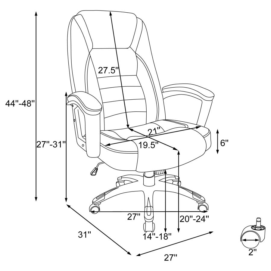 (image for) Dione Upholstered Adjustable Home Office Desk Chair Black