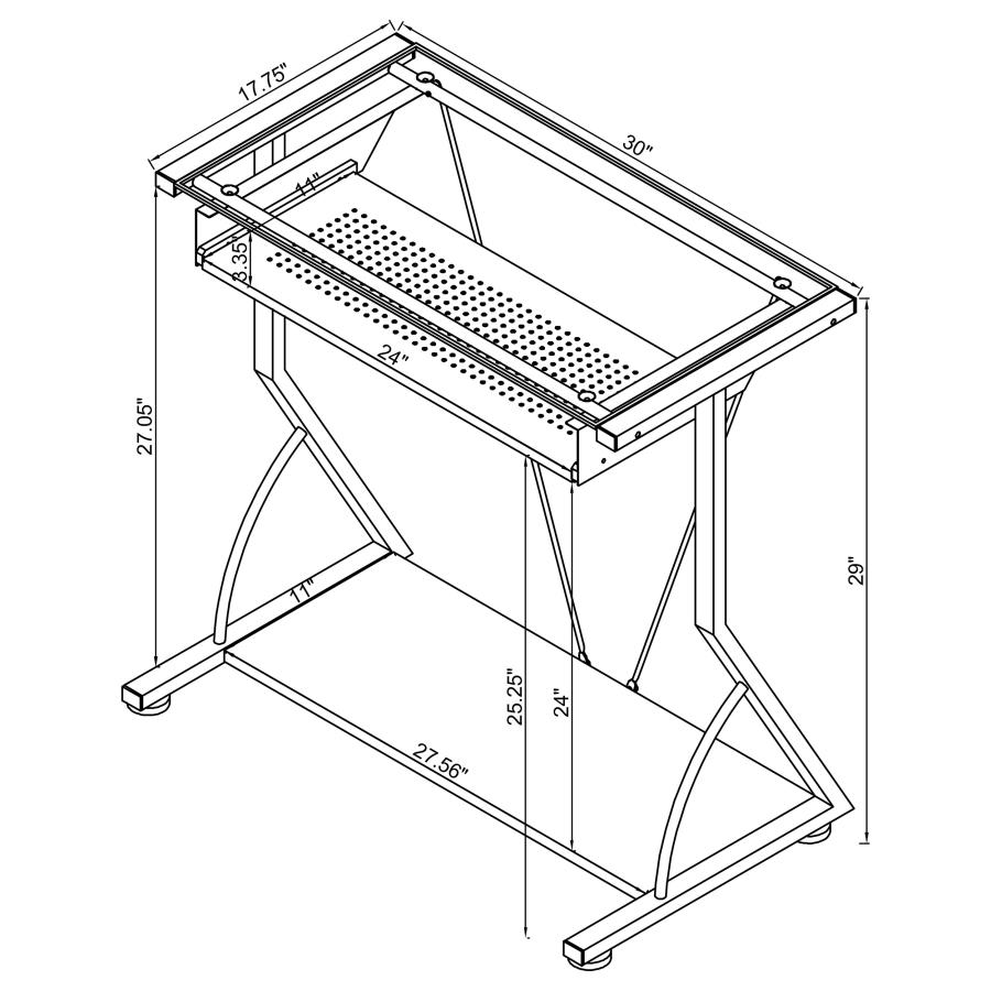 (image for) Alastair 30-inch Computer Desk with Keyboard Tray Black