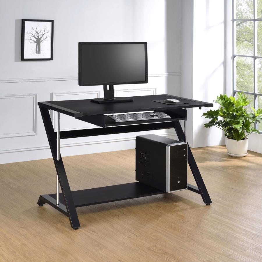 (image for) Mallet 42-inch Office Computer Desk with Keyboard Tray Black