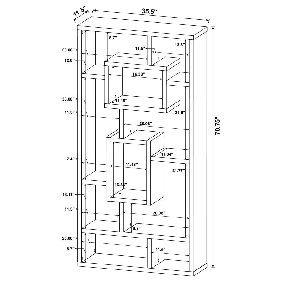 (image for) Corey 71-inch 8-shelf Bookshelf Cappuccino