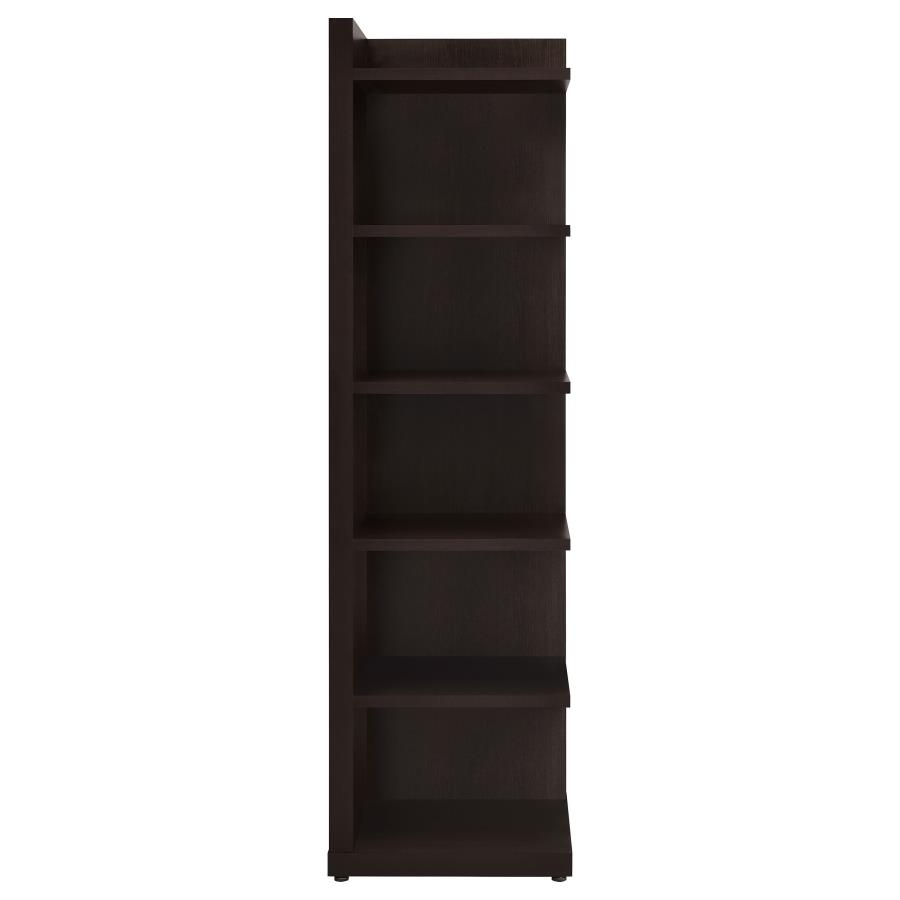 (image for) Alder 71-inch 6-shelf Corner Bookcase Cappuccino