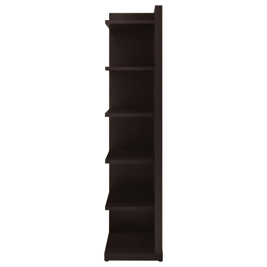 (image for) Alder 71-inch 6-shelf Corner Bookcase Cappuccino