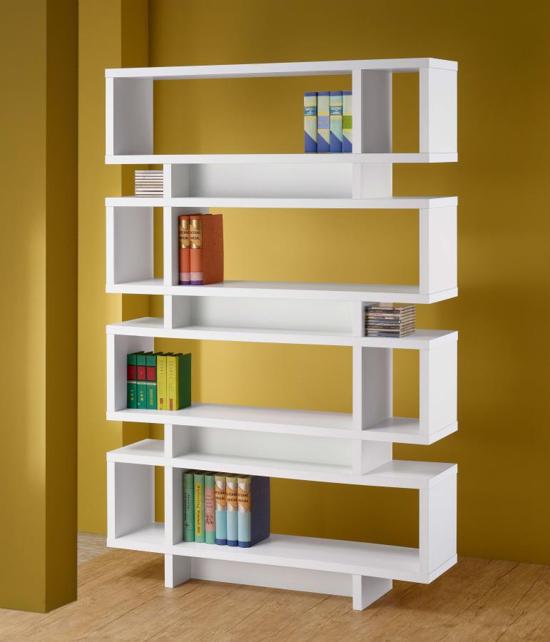 (image for) Reid 73-inch 4-shelf Bookshelf White