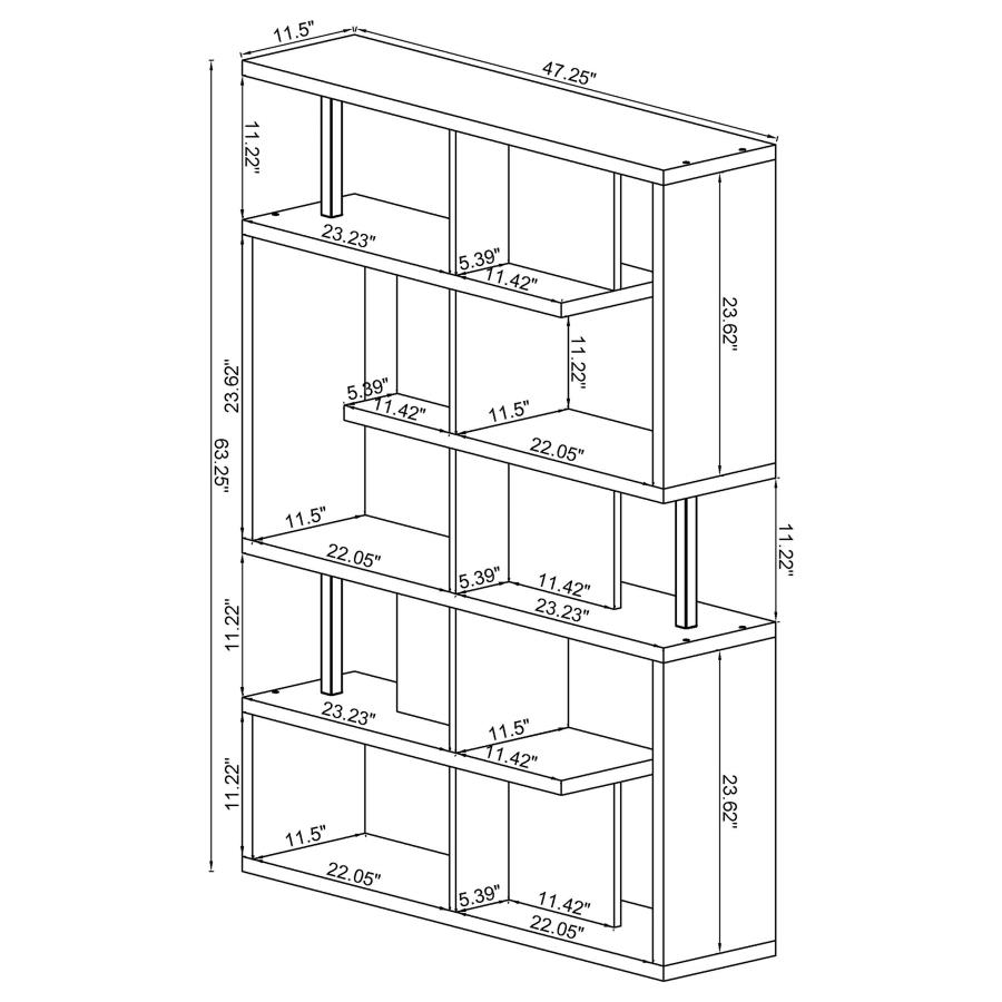 (image for) Hoover 63-inch 5-shelf Bookshelf Black