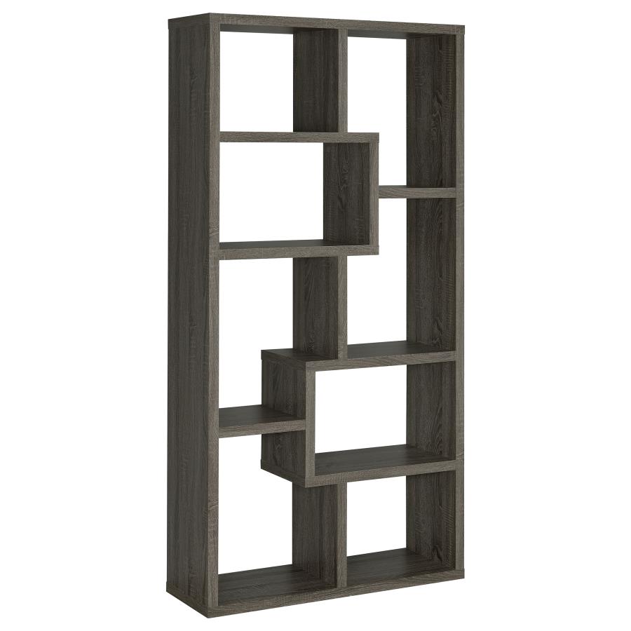 (image for) Theo 71-inch 6-shelf Bookshelf Weathered Grey