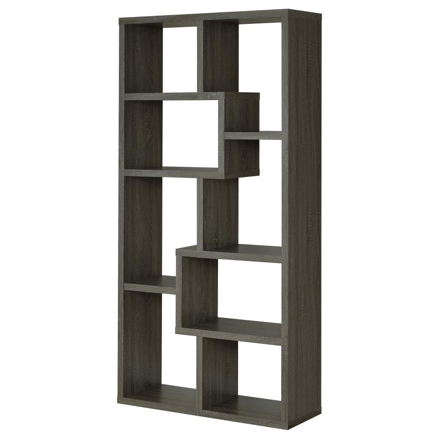 (image for) Theo 71-inch 6-shelf Bookshelf Weathered Grey