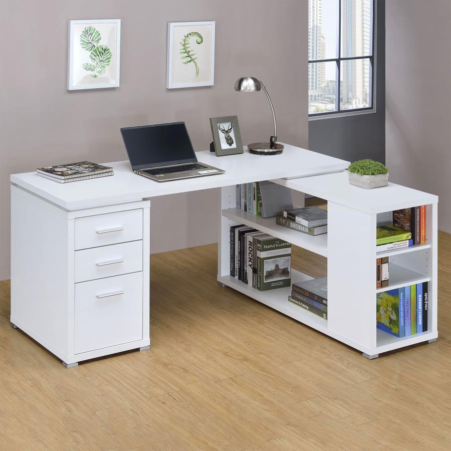 (image for) Yvette 60-inch 3-drawer L-Shape Computer Desk White