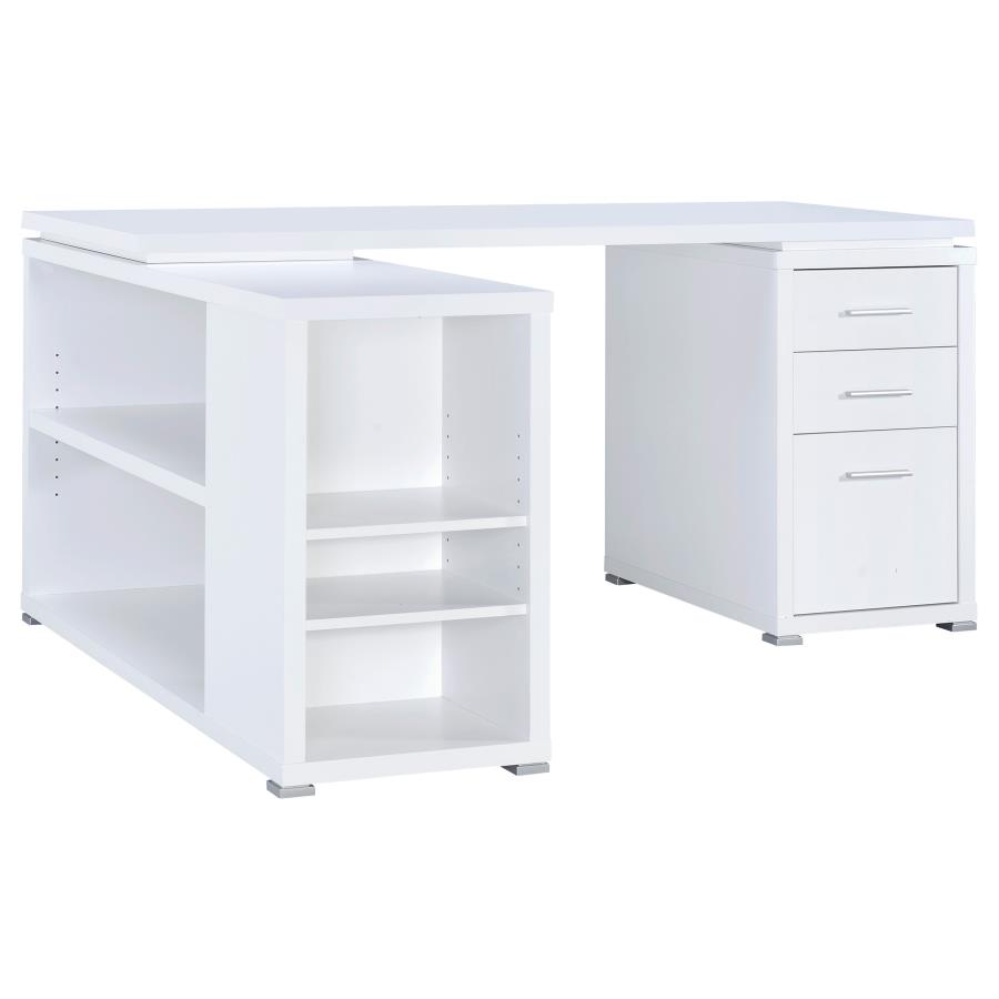 (image for) Yvette 60-inch 3-drawer L-Shape Computer Desk White