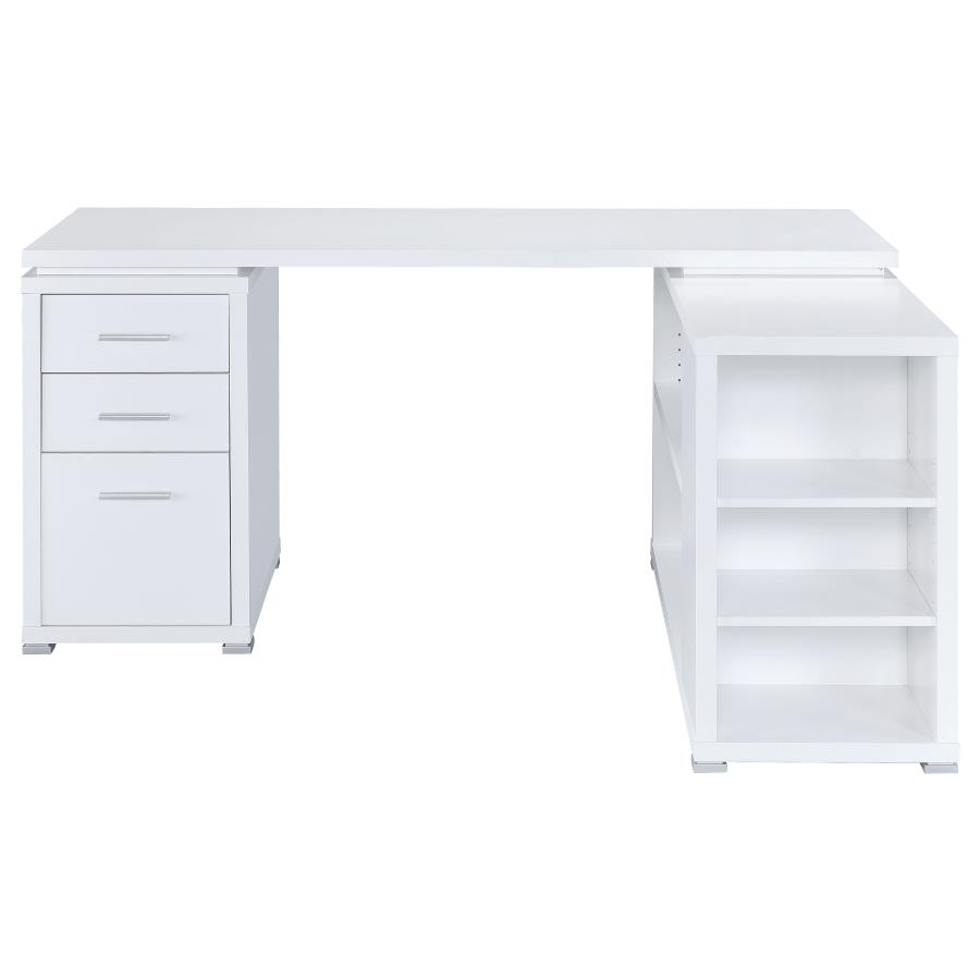 (image for) Yvette 60-inch 3-drawer L-Shape Computer Desk White