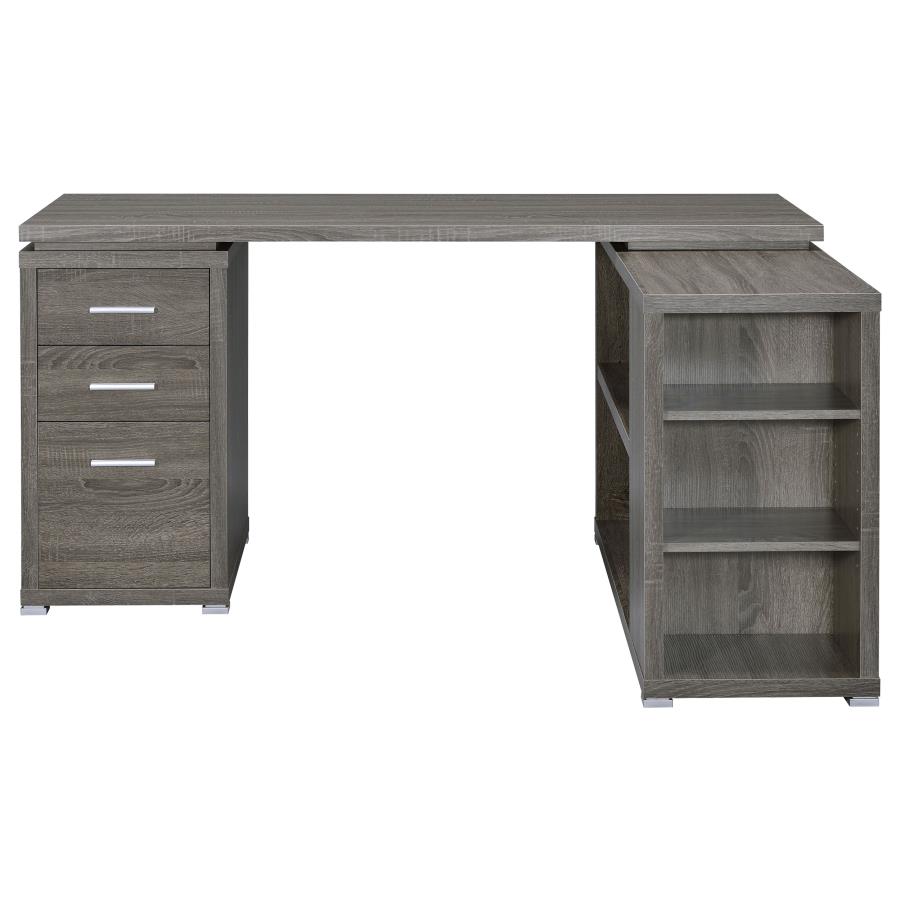 (image for) Yvette 60-inch 3-drawer L-Shape Computer Desk Weathered Grey