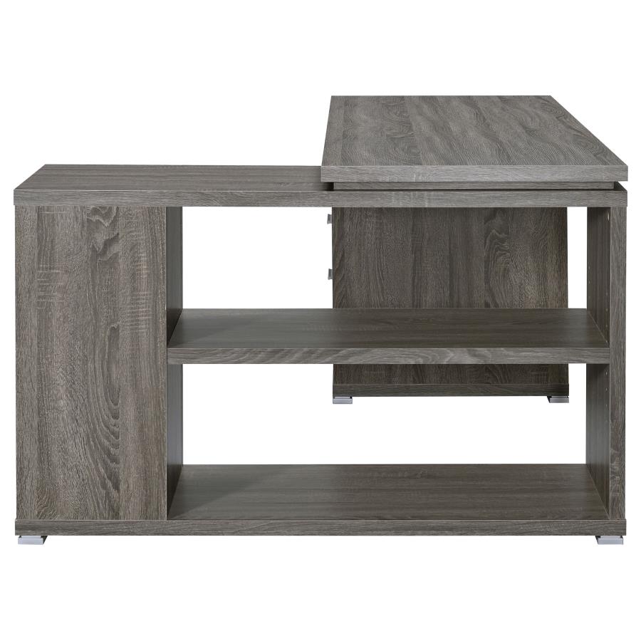 (image for) Yvette 60-inch 3-drawer L-Shape Computer Desk Weathered Grey