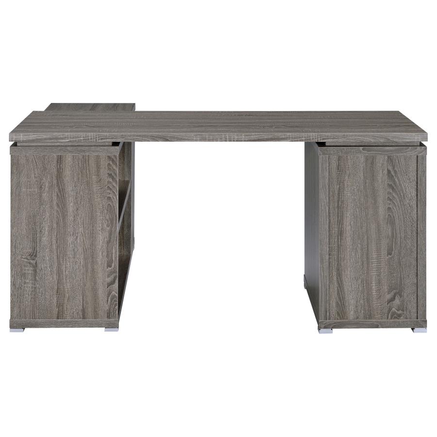 (image for) Yvette 60-inch 3-drawer L-Shape Computer Desk Weathered Grey