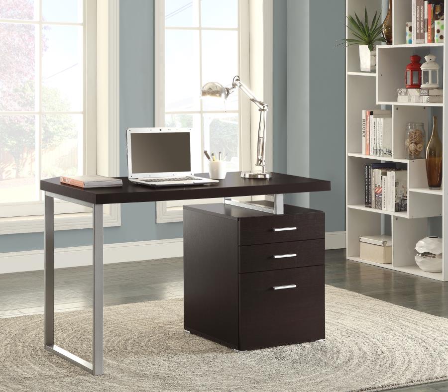 (image for) Brennan 47-inch 3-drawer Office Computer Desk Cappuccino