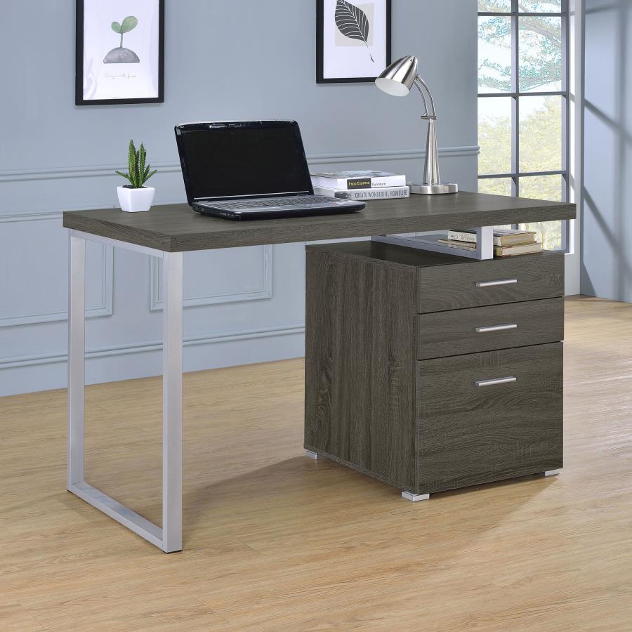 (image for) Brennan 47-inch 3-drawer Office Computer Desk Weathered Grey