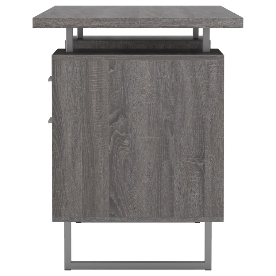 (image for) Lawtey 60-inch 2-drawer Office Computer Desk Weathered Grey