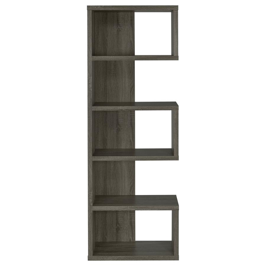 (image for) Joey 71-inch 5-shelf Bookshelf Weathered Grey