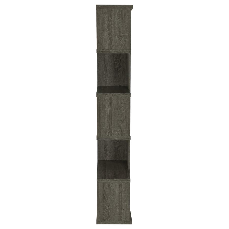 (image for) Joey 71-inch 5-shelf Bookshelf Weathered Grey