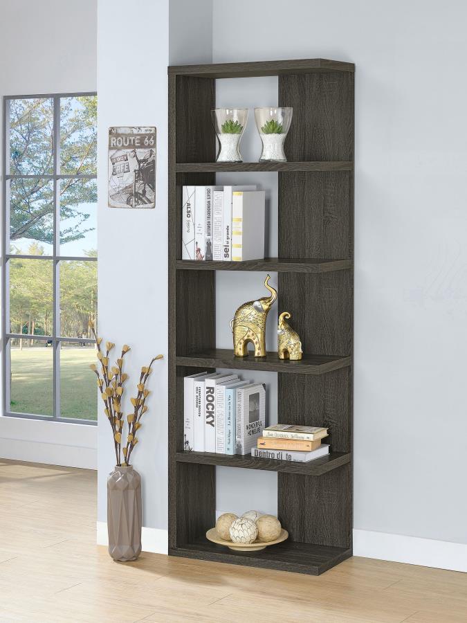 (image for) Harrison 71-inch 5-shelf Bookshelf Weathered Grey