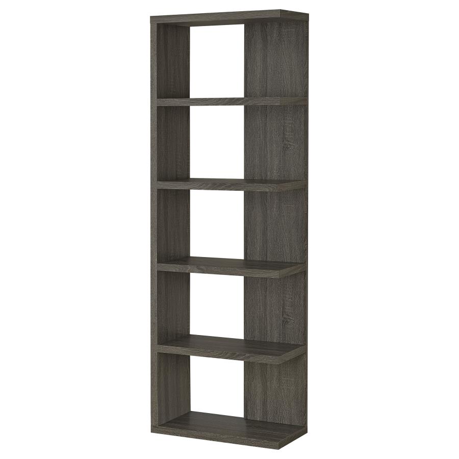 (image for) Harrison 71-inch 5-shelf Bookshelf Weathered Grey