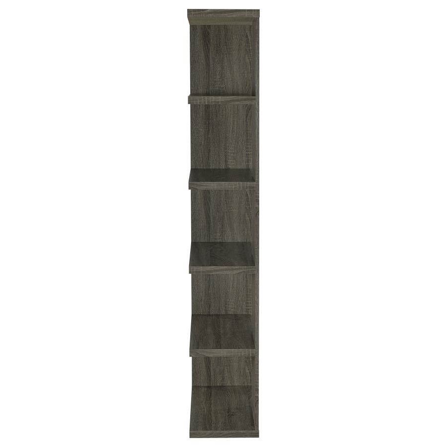 (image for) Harrison 71-inch 5-shelf Bookshelf Weathered Grey