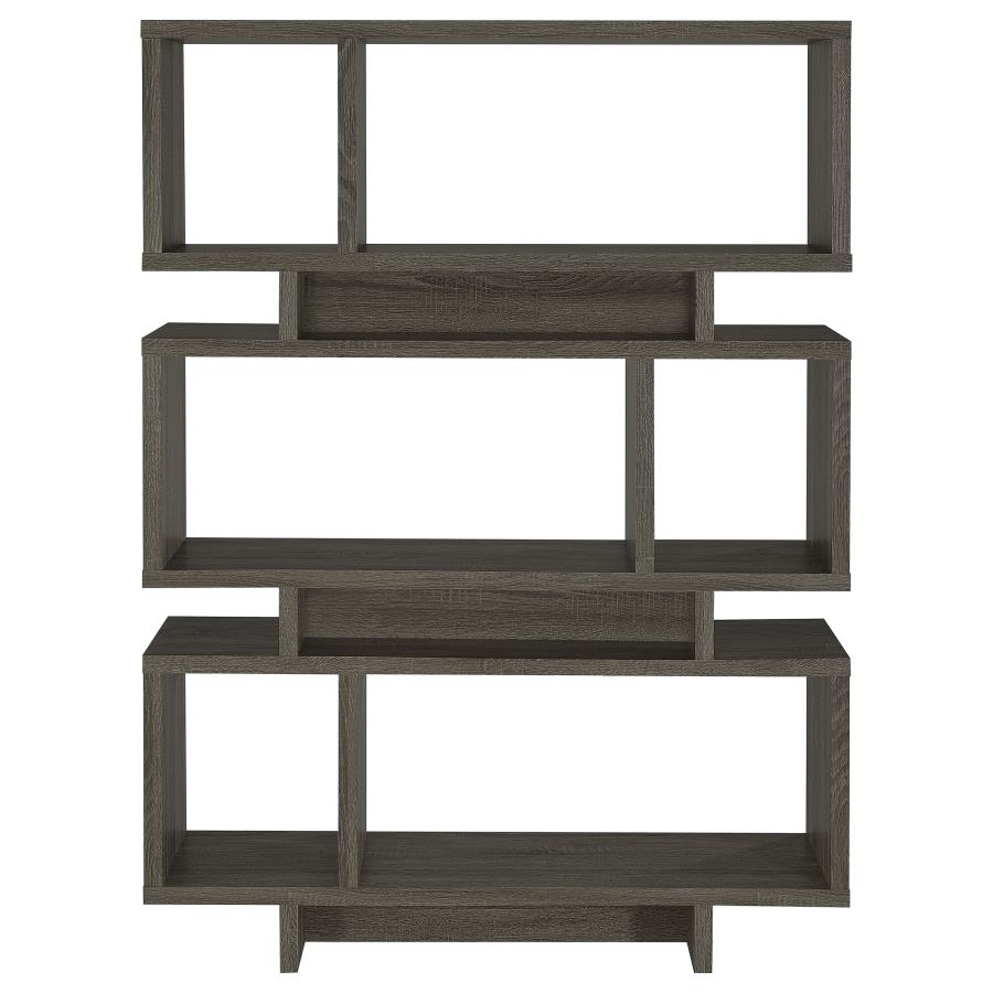 (image for) Reid 66-inch 4-shelf Bookshelf Weathered Grey