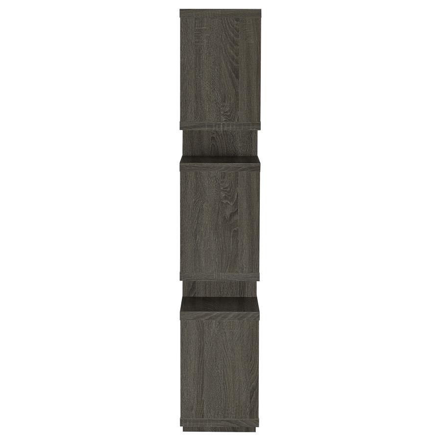 (image for) Reid 66-inch 4-shelf Bookshelf Weathered Grey