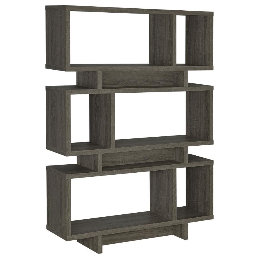 (image for) Reid 66-inch 4-shelf Bookshelf Weathered Grey