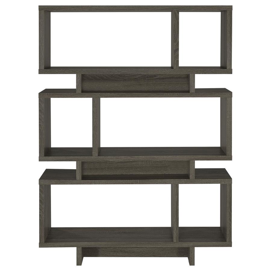 (image for) Reid 66-inch 4-shelf Bookshelf Weathered Grey