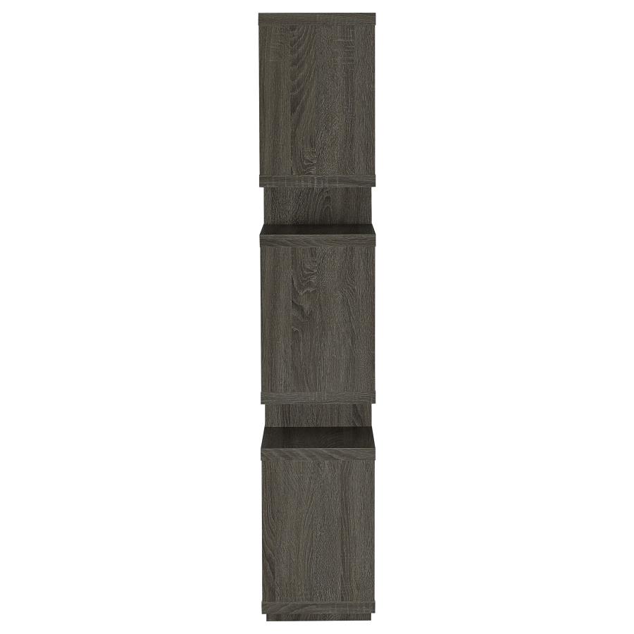 (image for) Reid 66-inch 4-shelf Bookshelf Weathered Grey